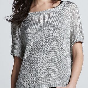 Vince Metallic Mesh Top Size Large